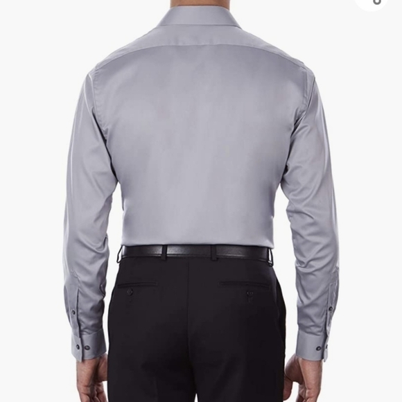 Van Heusen NWOT Grey Regular Fit Button Down Dress Shirt Size L( 16) - Picture 2 of 7